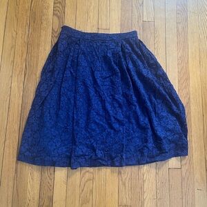 Francesca's Collections Navy Lace A-Line Skirt